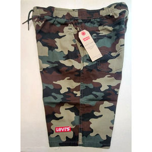 Levi's Big Boy's slim fit shorts pants medium camo drawstring stretch 4 pockets